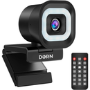 Webcam Dorn Pro Led 360 4k 12mp Luz Led E Microfone Duplo