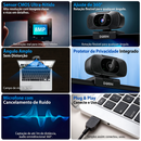 Webcam Dorn A90 4k 8mp 92° Usb Microfone Capa Privacidade