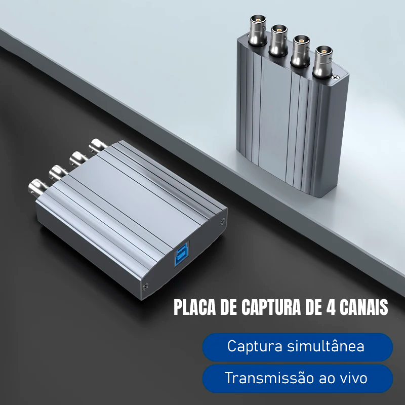 Placa De Captura Externa Usb 4x Sdi 720p 4 Canais Ahd Obs15