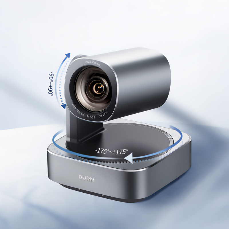 Kit 3 Câmeras Robóticas Ptz 4k 12x Dorn Hdmi Usb Rj45 NdiHX2 POE + Controladora PTZ Multiview + 3 Suportes de Parede