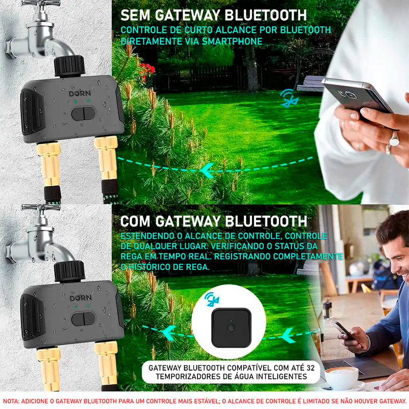 Irrigador Automático Dorn Temporizador Hortas E Jardins + Hub Bt