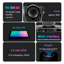 Kit Câmera Robótica Ptz 4k 30x IA Dorn Hdmi Usb SDI NdiHX2 POE + Controladora PTZ Multiview + Suporte de Parede