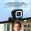 Webcam Dorn Pro Led 360 4k 12mp Luz Led E Microfone Duplo