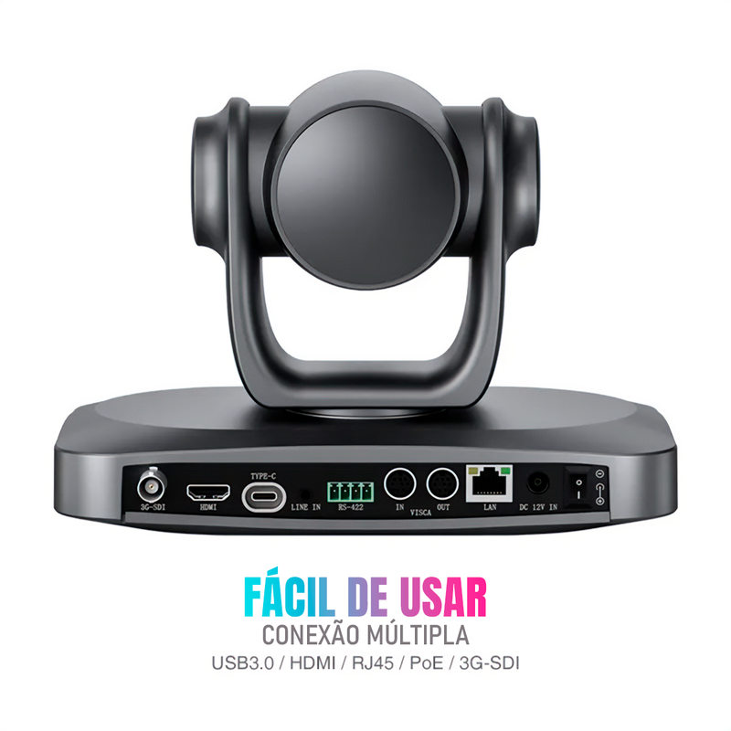 Kit 6 Câmeras Robóticas Ptz 4k 30x IA Dorn Hdmi Usb SDI NdiHX2 POE + Controladora PTZ Multiview + 6 Suportes de Parede