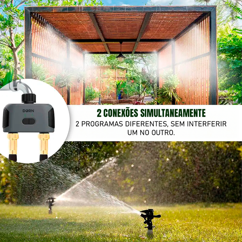 Irrigador Automático Dorn Temporizador Hortas E Jardins + Hub Bt