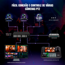 Kit Câmera Robótica Ptz 4k 30x IA Dorn Hdmi Usb SDI NdiHX2 POE + Controladora PTZ Multiview + Suporte de Parede