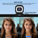 Webcam Dorn Pro Led 360 4k 12mp Luz Led E Microfone Duplo