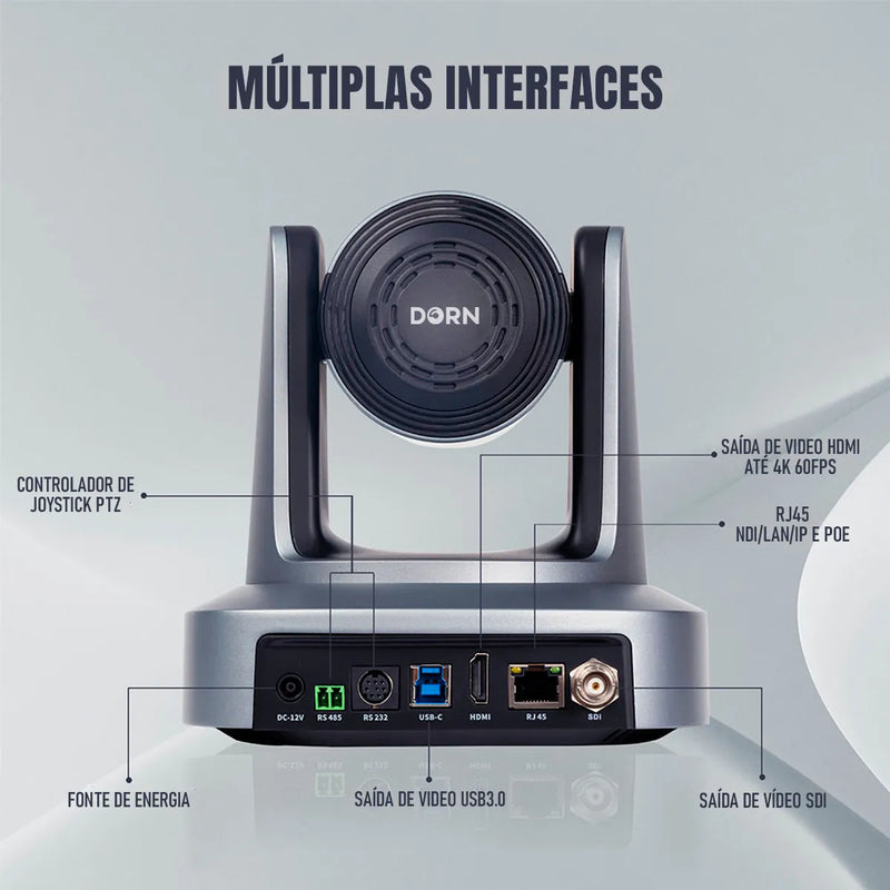 Câmera Dorn Ptz 20x Hdmi Sdi Rj45 Usb + Controladora