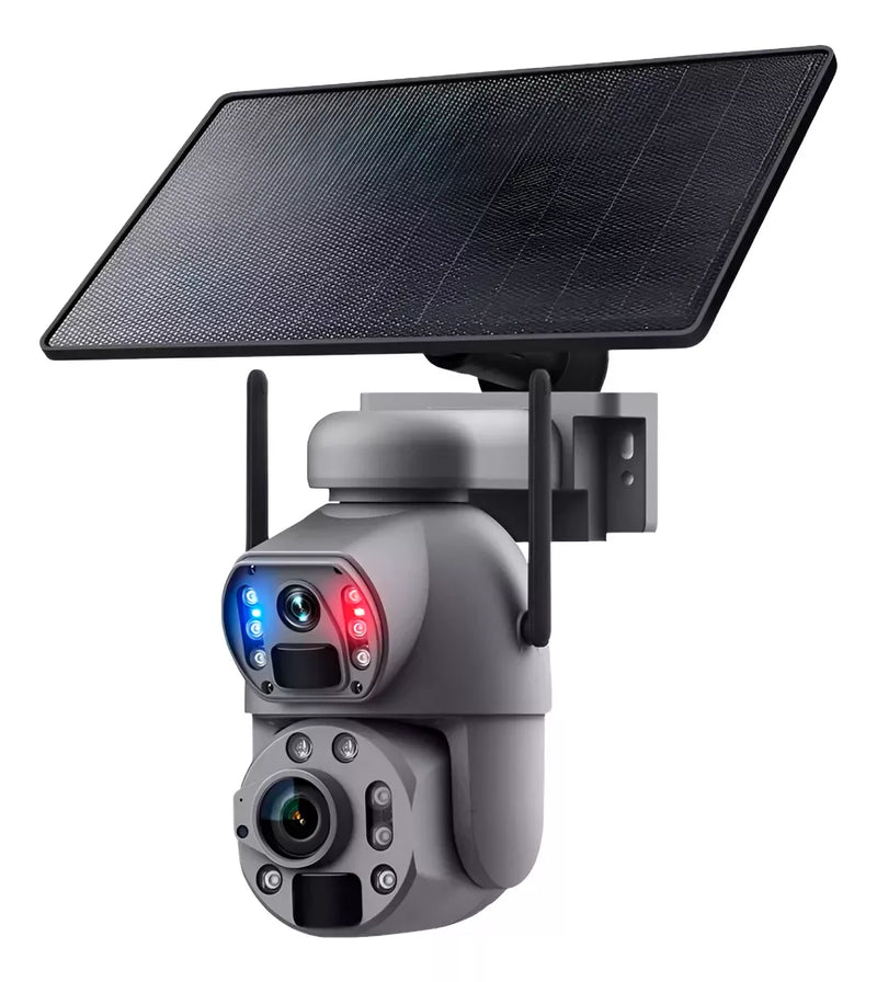 Câmera De Segurança Solar Zoom 36x Wifi ou 4G + Lente Dupla 4k + Visão Noturna 100m