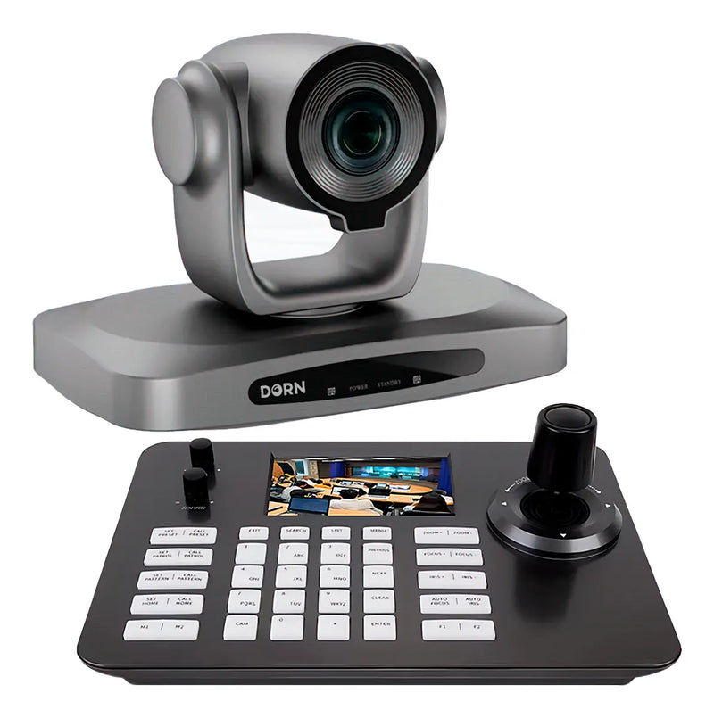 1x Câmera Robótica PTZ Dorn 30xU 4K HDMI NDI|HX Webcam + Controladora (Kit com Uma Câmera PTZ 4K Zoom 30x + 1 Controladora)