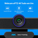 Webcam Dorn C 4K E-PTZ All-in-One: Rastreamento IA, Sensor IMX e Controle