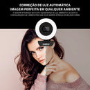 Webcam Dorn Pro Led 360 4k 12mp Luz Led E Microfone Duplo