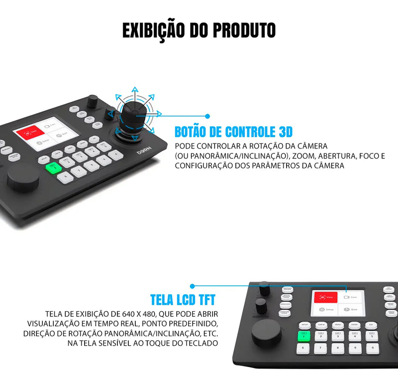 Mesa Controladora Ptz Dorn Pro Ip para Câmeras PTZ