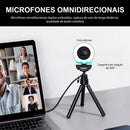 Webcam Dorn Pro Led 360 4k 12mp Luz Led E Microfone Duplo