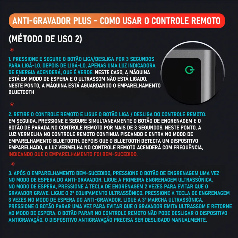 Bloqueador De Gravação De Voz Ultrassônico Portátil Dorn H80