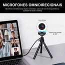 Webcam Dorn Pro Led 4k Luz Led PDAF Microfone Duplo + Controle Remoto