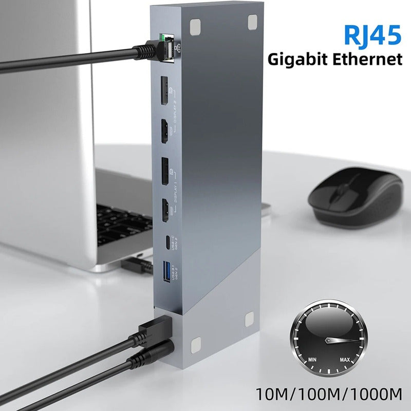 Dockstation Dorn Thunderbolt Hub Usb-c Displaylink 3x Monitores