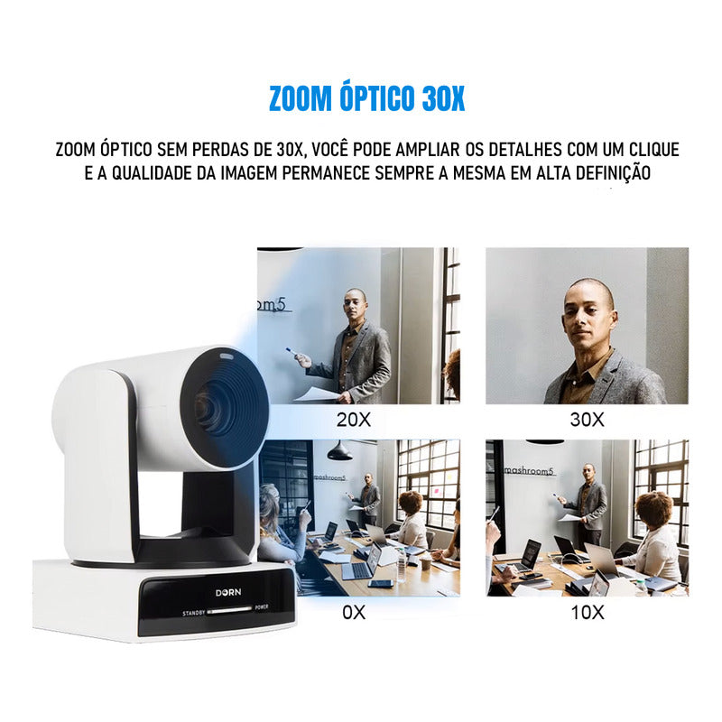 Câmera Dorn 30X 4k 60fps Ndi Hx Onvif Hdmi Usb Rj45 3d-sdi