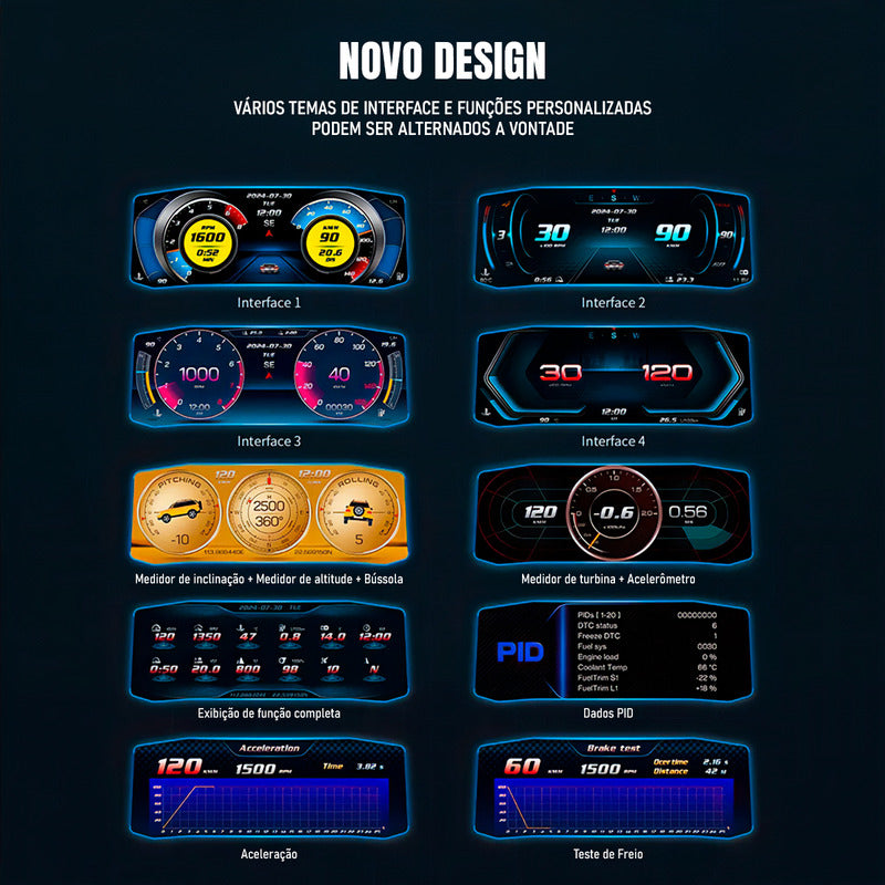 Computador De Bordo Universal Obd2 Display Hud Carro - Dorn