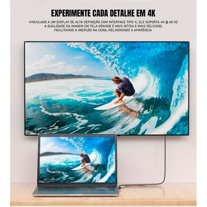 Cabo Dorn Usb-c Thunderbolt 5m 20gbps 4k 60hz Tipo-c