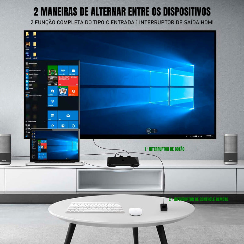 Switch Dorn Kvm 3x Usb 1 Monitor P2 Para 2 Notebooks