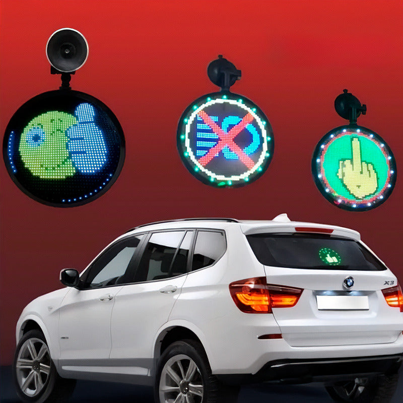 Letreiro Redondo de LED Virtua FX - 48x48 RGB, Controle Wi-Fi por App, Tela 9" e 12V/5V