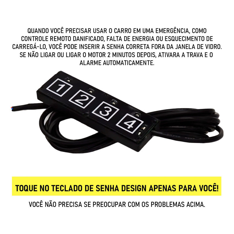 Kit Start Stop Partida Remota + Relógio Chave Keyless Preto