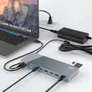 Dockstation Hub Usb-c Dorn Displaylink 2x Displayport e 2x Hdmi para Multitelas+ Fonte 100w