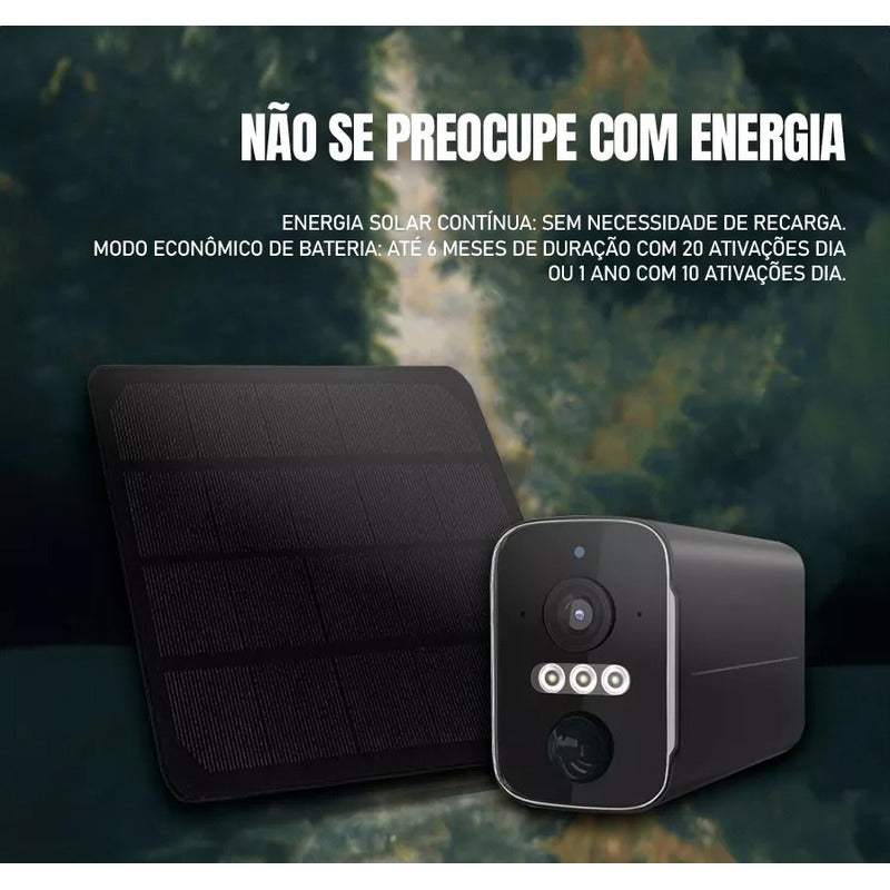 Câmera De Segurança Solar Wi-fi Full Hd 1080p 120° Noturna