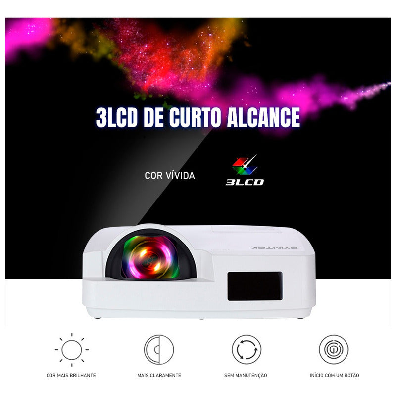 Projetor Byintek C500 Full Hd 3600 Lumens Ust Laser Curto