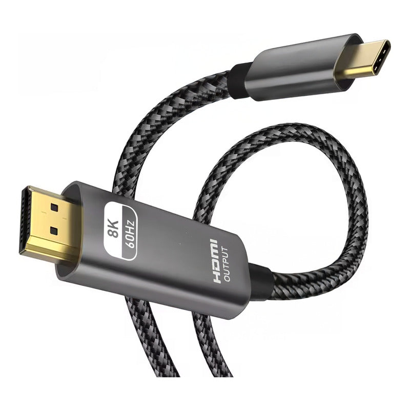 Cabo Usb Tipo C Para Hdmi 4k 3m Prata Thunderbolt 120hz