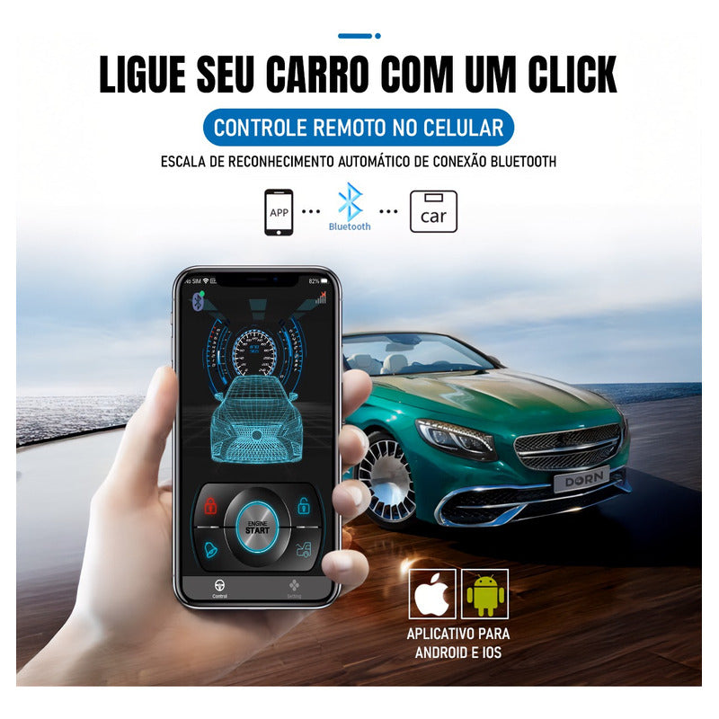 Kit Start Stop Partida Remota + Relógio Chave Keyless Preto