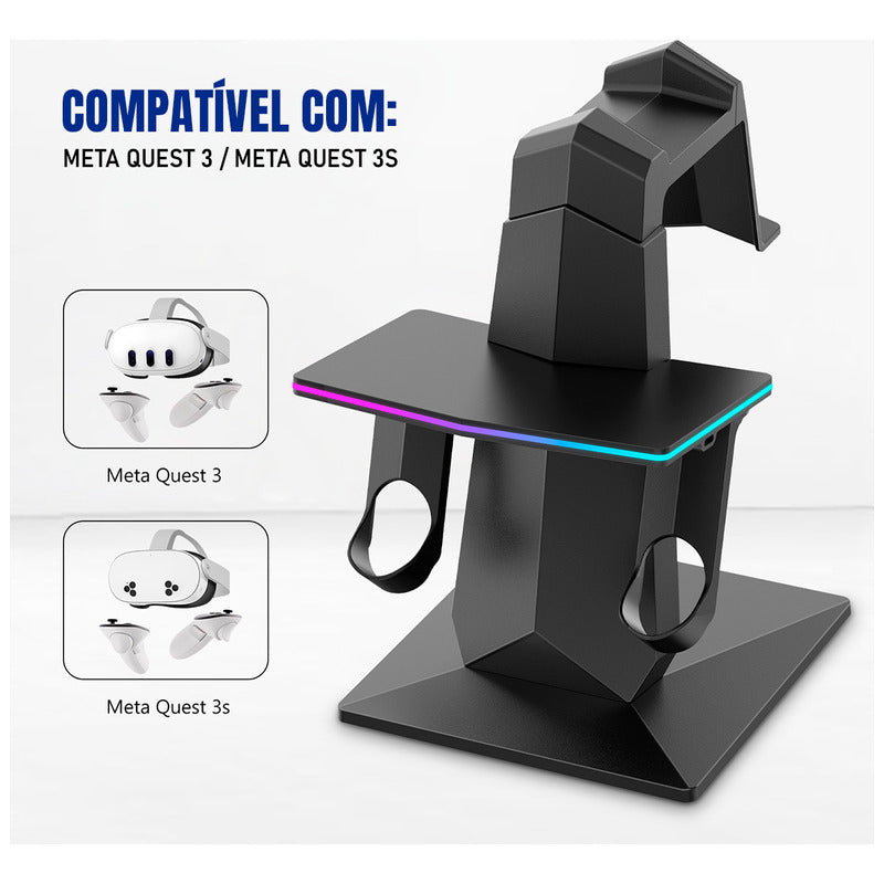Base Carregador Dock Suporte Mesa Parede Para Meta Quest 3