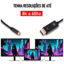 Adaptador Dorn USB-C para DisplayPort 8K - Cabo 2 Metros, Blindado e Conectores Banhados a Ouro