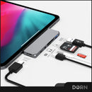 Hub Dorn Pro 6 Em 1 Usb-c Hdmi Sd/tf P2 Para iPad E Celular