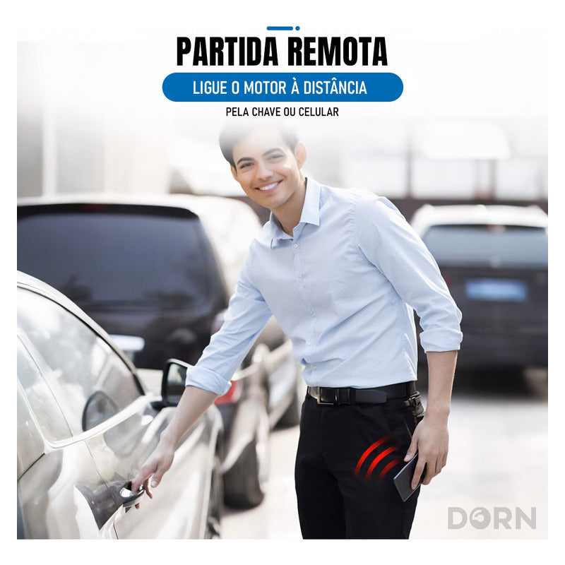 Kit Start Stop Partida Remota + Relógio Chave Keyless Preto