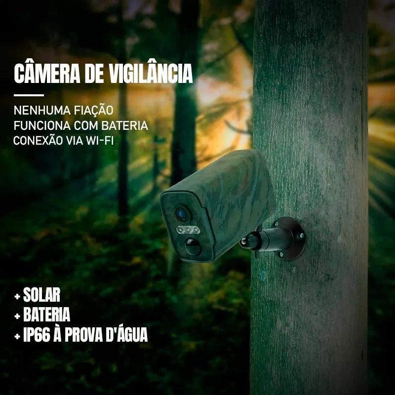 Câmera De Segurança Solar Wi-fi Full Hd 1080p 120° Noturna