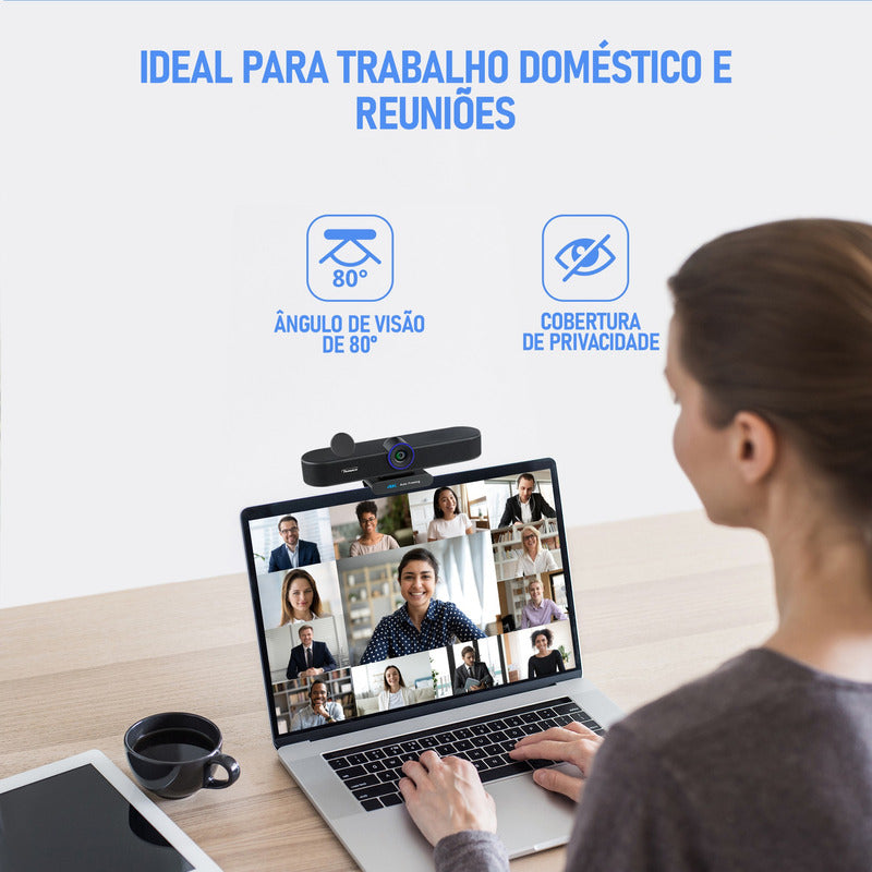 Câmera Webcam E-ptz Tenveo 4k Ultra Hd Com Ia + Controle