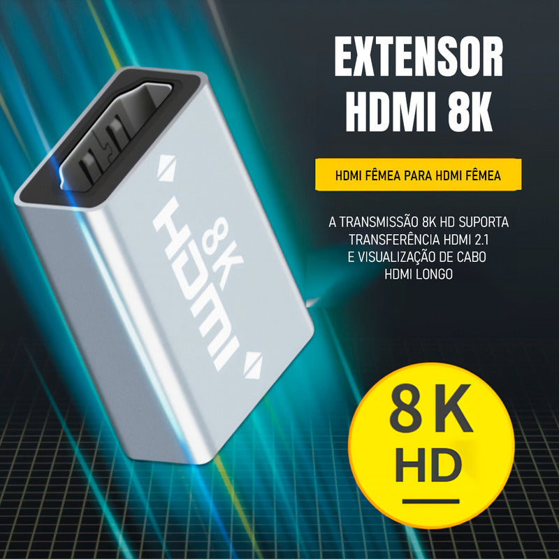 Extensor Emenda Hdmi 8k Tv Amplificador Sinal Femea + Nf