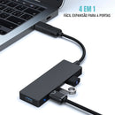 Hub USB Dorn 3.0 4 Portas - Conexão Dupla Type-A/Type-C, 5 Gbps, Alta Velocidade