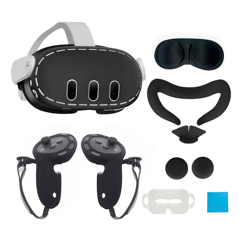 Kit de Proteção Virtua FX 5 em 1 para Meta Quest 3 - Capa, Grips, Máscara Facial e Protetor de Lentes