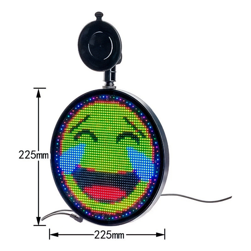 Letreiro Redondo de LED Virtua FX - 48x48 RGB, Controle Wi-Fi por App, Tela 9" e 12V/5V