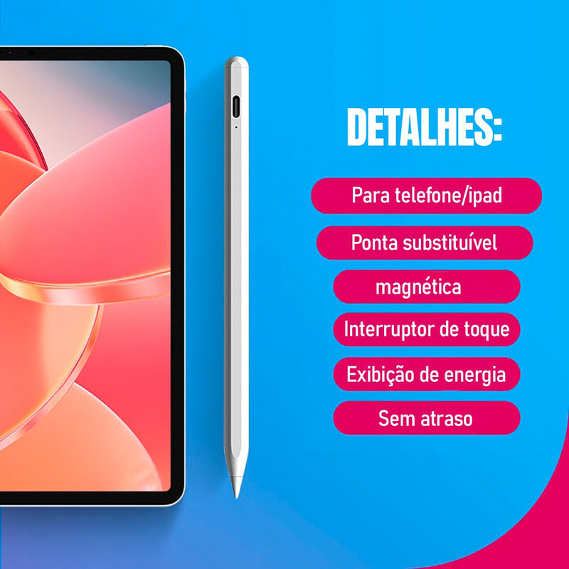 Caneta Stylus Com Palm Rejection Compativel iPad Ou Android