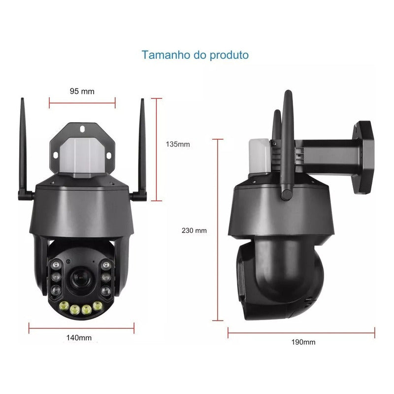 Câmera Externa Ip Prova D'água Infravermelho Wi-fi Zoom 30x