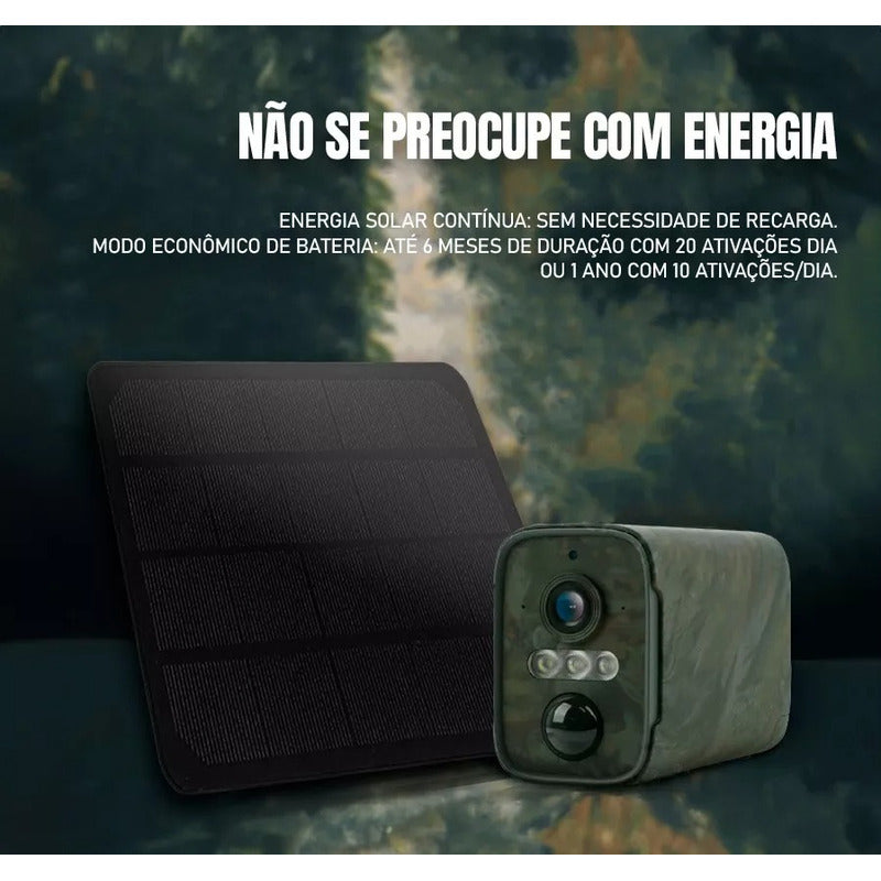 Câmera De Segurança Solar Wi-fi Full Hd 1080p 120° Noturna