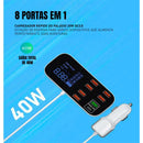 Carregador Automotivo Dorn Turbo 8 Entradas Usb + Usb-c + Pd