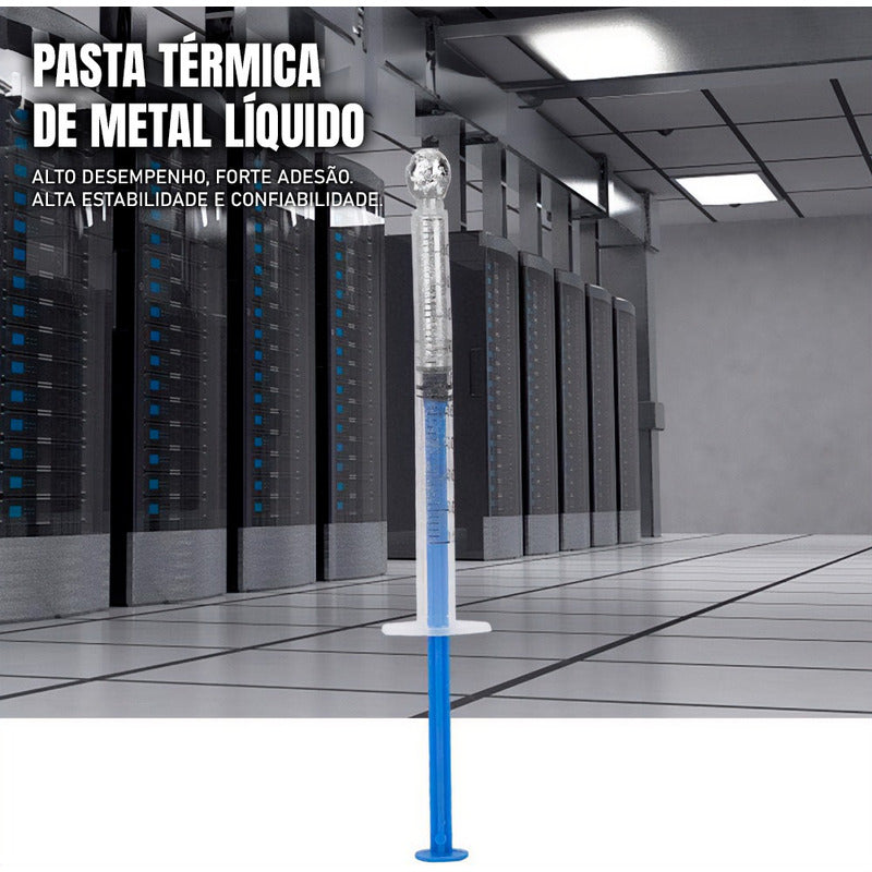 Pasta Térmica Dorn Metal Líquido Gallium - 128 W/m-K, Desempenho Extremo, Overclocking 5g
