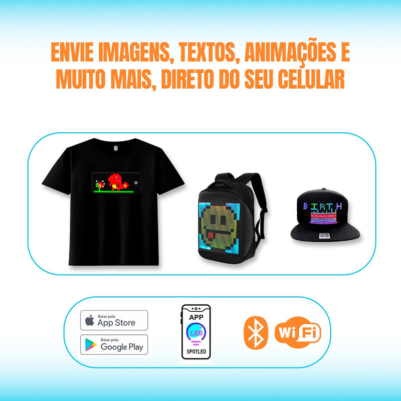 Camiseta Virtua FX Com Painel Led Personalizável pelo Celular