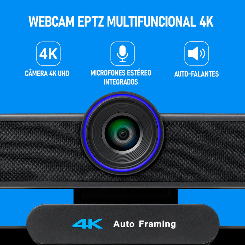 Câmera Webcam E-ptz Tenveo 4k Ultra Hd Com Ia + Controle