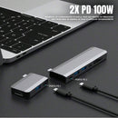 Hub USB-C Dorn 10 em 1 Modular - Docking Station com Conexão Magnética, Saídas Dual HDMI 4K e PD 100W